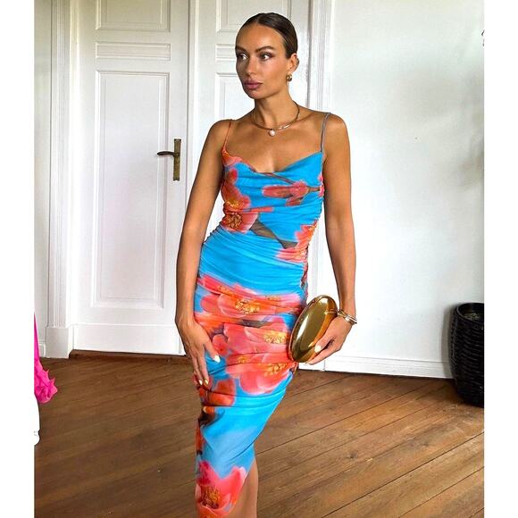 ZARA BLOGGER FAVE!!! Ruched Asymmetric Dress NWT - Picture 8 of 16